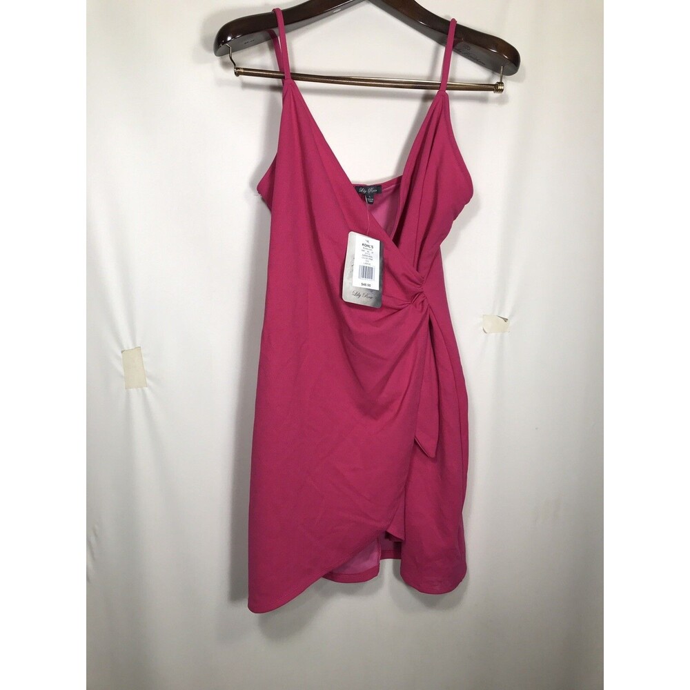 Junior’s Lily Rose Fit & Flare Hot Pink  Mini Dress Size Large